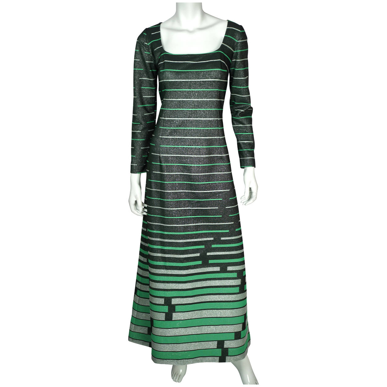 Vintage 70s Long Sleeve Maxi Dress Lerose Great Britain Sz L Vintage 70s Long Sleeve Maxi Dress Lerose Great Britain Sz L