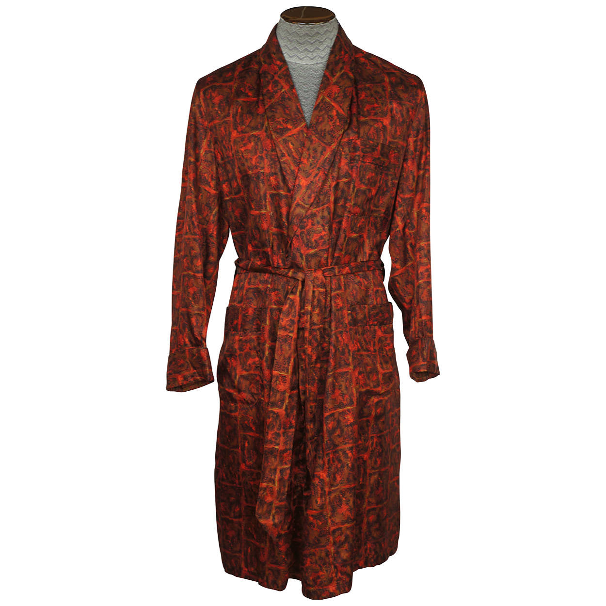 Vintage Mens Dressing Gown Lounging Robe Red Brown Black 1950s Majesti – Poppy's Vintage Clothing Vintage Mens Dressing Gown Lounging Robe Red Brown Black 1950s Majesti – Poppy's Vintage Clothing