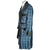Vintage 60s Mens Dressing Gown Shiny Blue Black Size M - Poppy's Vintage Clothing