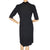Vintage 1940s Egyptian Cocktail Dress Black Wool Crepe and Silk - S - Poppy's Vintage Clothing