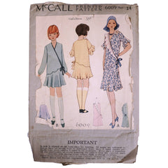 Vintage 1930 McCall Printed Pattern Girls Dress 6009 Complete Size 14 - Poppy's Vintage Clothing