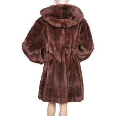 Vintage Faux Fur Coat Michel Alexis Paris 1980s Design Ladies Size M L - Poppy's Vintage Clothing