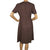 Vintage 1960s Mod Dress & Coat Ensemble Set Brown Linen by Montroy Size M - Poppy's Vintage Clothing
