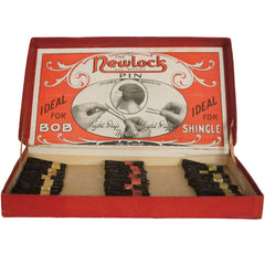 Vintage 1920s Newlock Bobby Pins Original Store Display Box with 648 Bobbie Pins - Poppy's Vintage Clothing