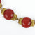 Vintage Pierre Cardin Modernist Necklace Red Plastic w Gold Tone Brass 1960s - Poppy's Vintage Clothing