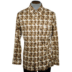 Vintage 70s Disco Shirt Polyester Mens Size XL Pierre Gerard - Poppy's Vintage Clothing