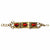 Canadian Modernist Rafael Alfandary Brass Bracelet wi Red Murano Glass Cabochons - Poppy's Vintage Clothing