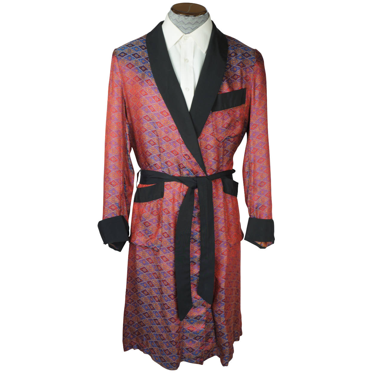Vintage 60s Mens Dressing Gown 2 Tone Woven Fabric Size M Poppy's Vintage Clothing Vintage 60s Mens Dressing Gown 2 Tone Woven Fabric Size M Poppy's Vintage Clothing