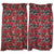 Vintage 1940s Barkcloth Drapes Asian Chinoiserie Motifs Red Background - Poppy's Vintage Clothing