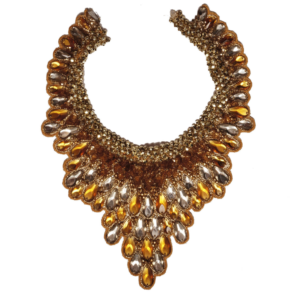 Vintage 60s Topaz Rhinestone Bib - Neck Piece - Necklace - Poppy's Vintage Clothing