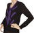 Vintage 1980s Sonia Rykiel Sweater Purple Stripes on Black Wool M - Poppy's Vintage Clothing
