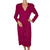 Vintage 1980s Sonia Rykiel Magenta Crepe Dress w Wraparound Top Size M - Poppy's Vintage Clothing