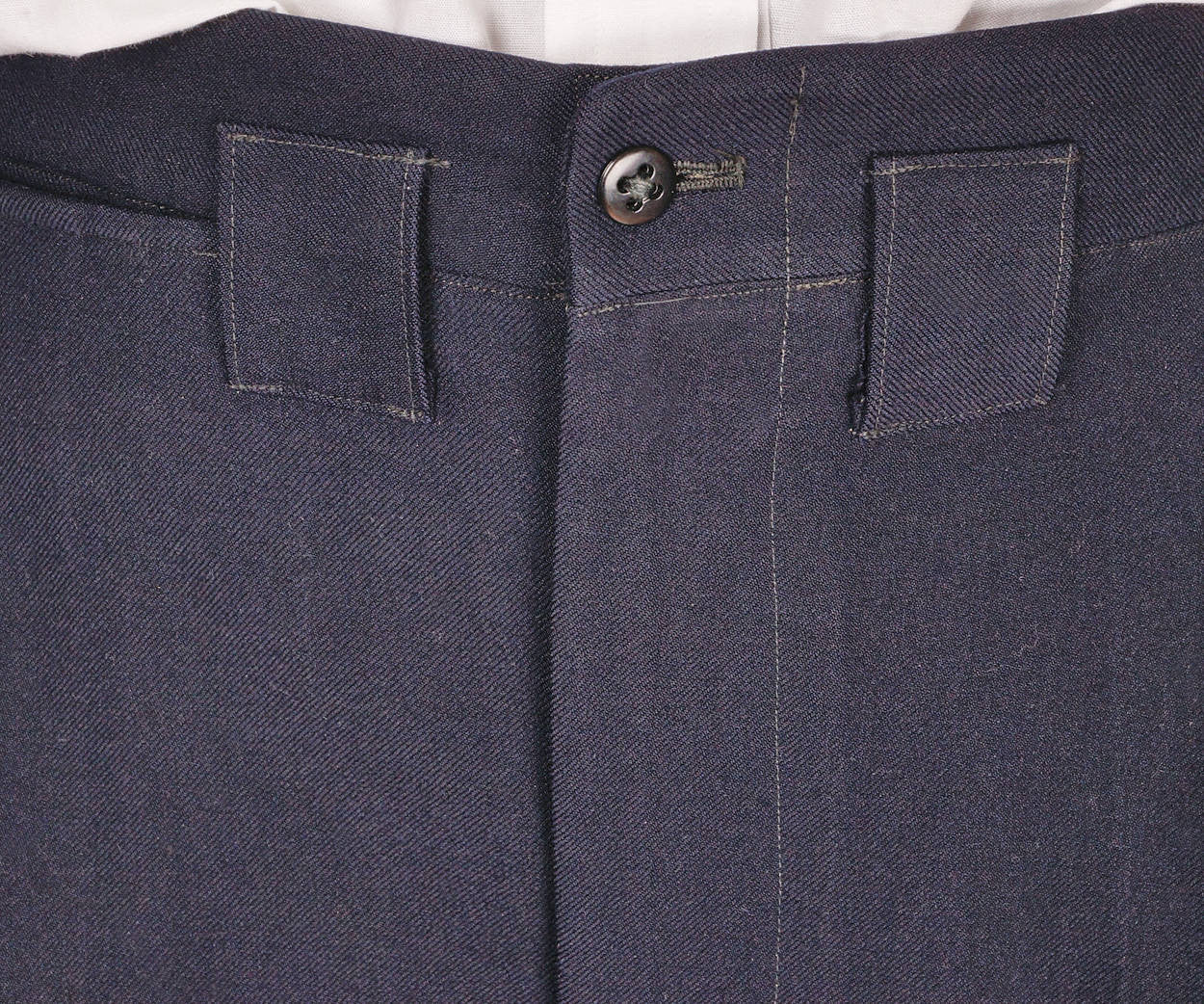 Vintage 1950s Mens Suit Blue Gab Wool Dated 1954 Size L 42 Tall - Poppy's Vintage Clothing