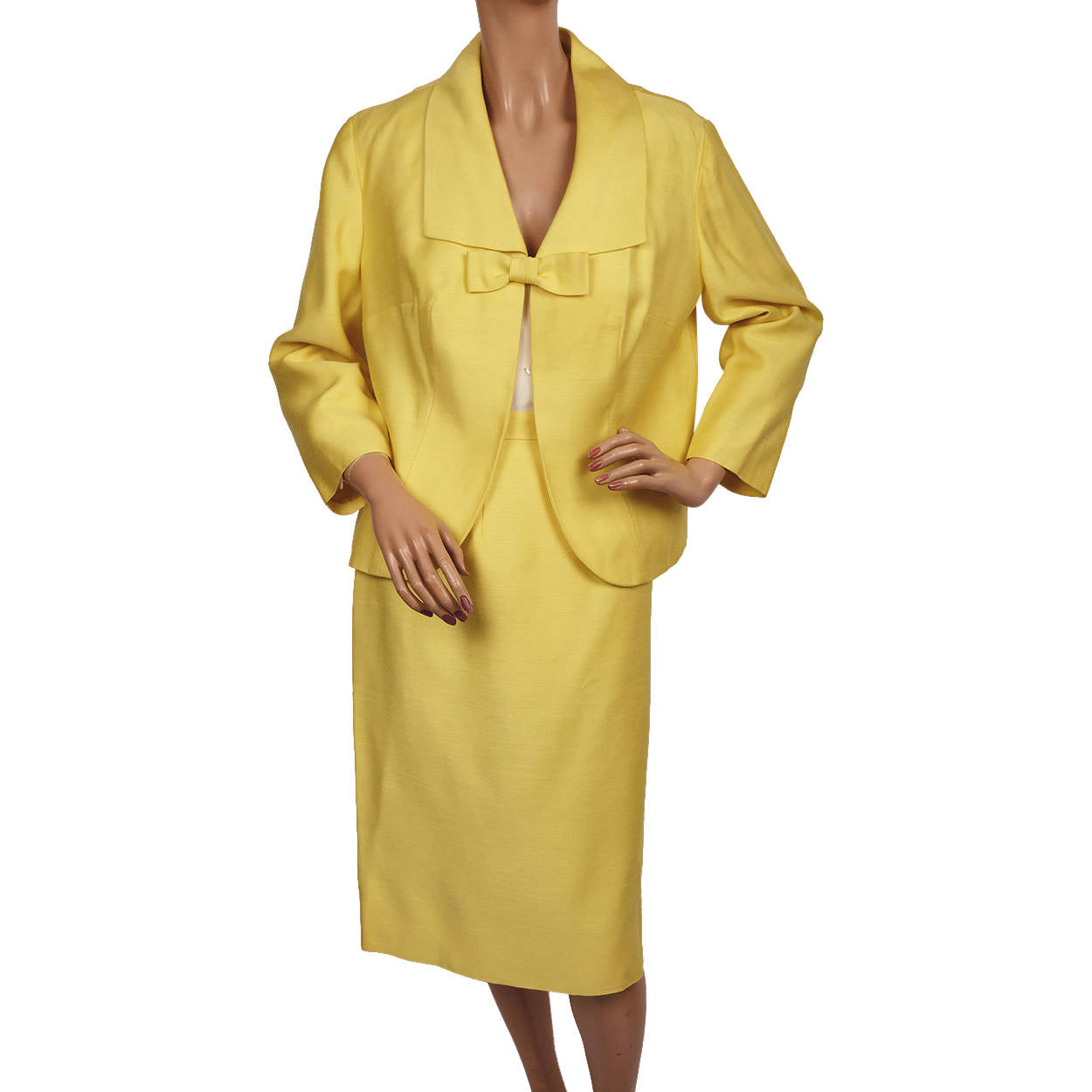 Vintage 1960s Yellow Silk Skirt Suit Ladies Size Large Poppy's Vintage Clothing Vintage 1960s Yellow Silk Skirt Suit Ladies Size Large Poppy's Vintage Clothing
