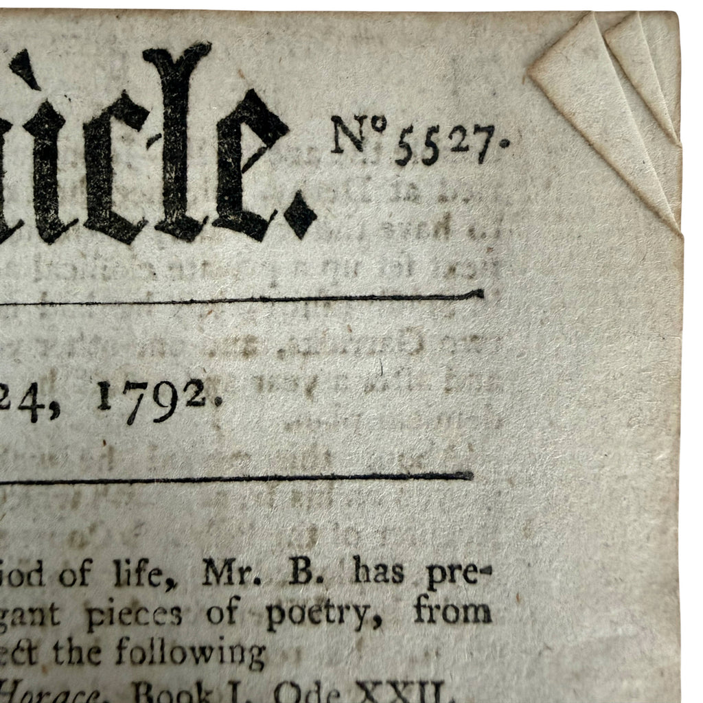 1792 London Chronicle close up