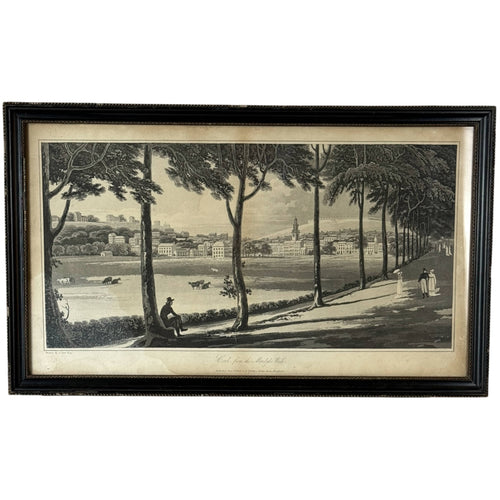 1806 Cork Ireland aquatint from the Mardyke Walk by John Carr framed