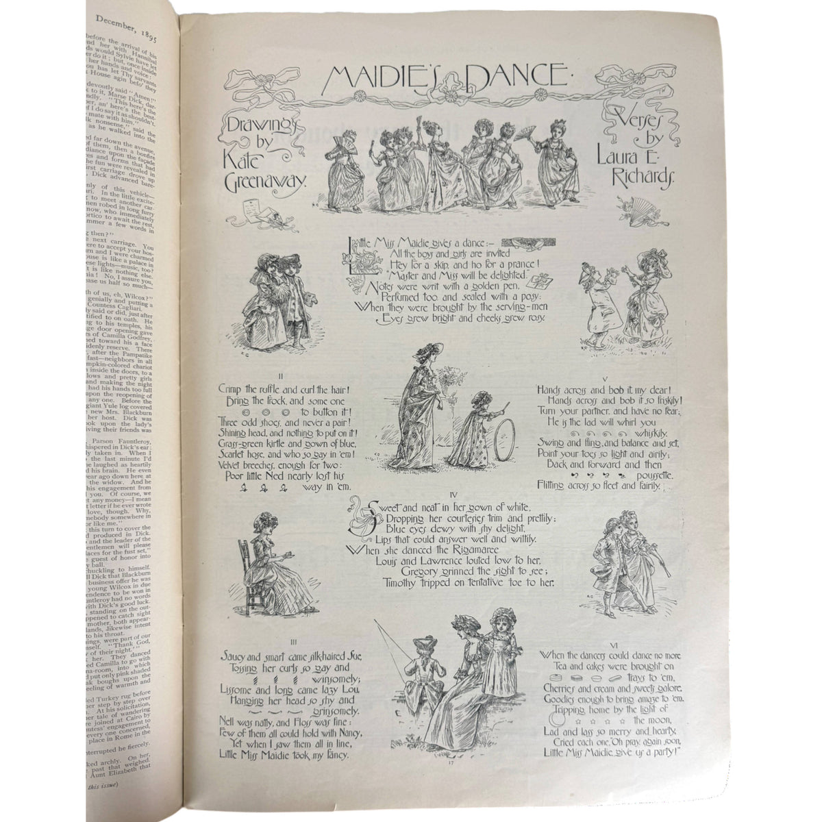 Kate Greenaway drawings titled Maidie's Dance in 1895 Ladies Home Journal 