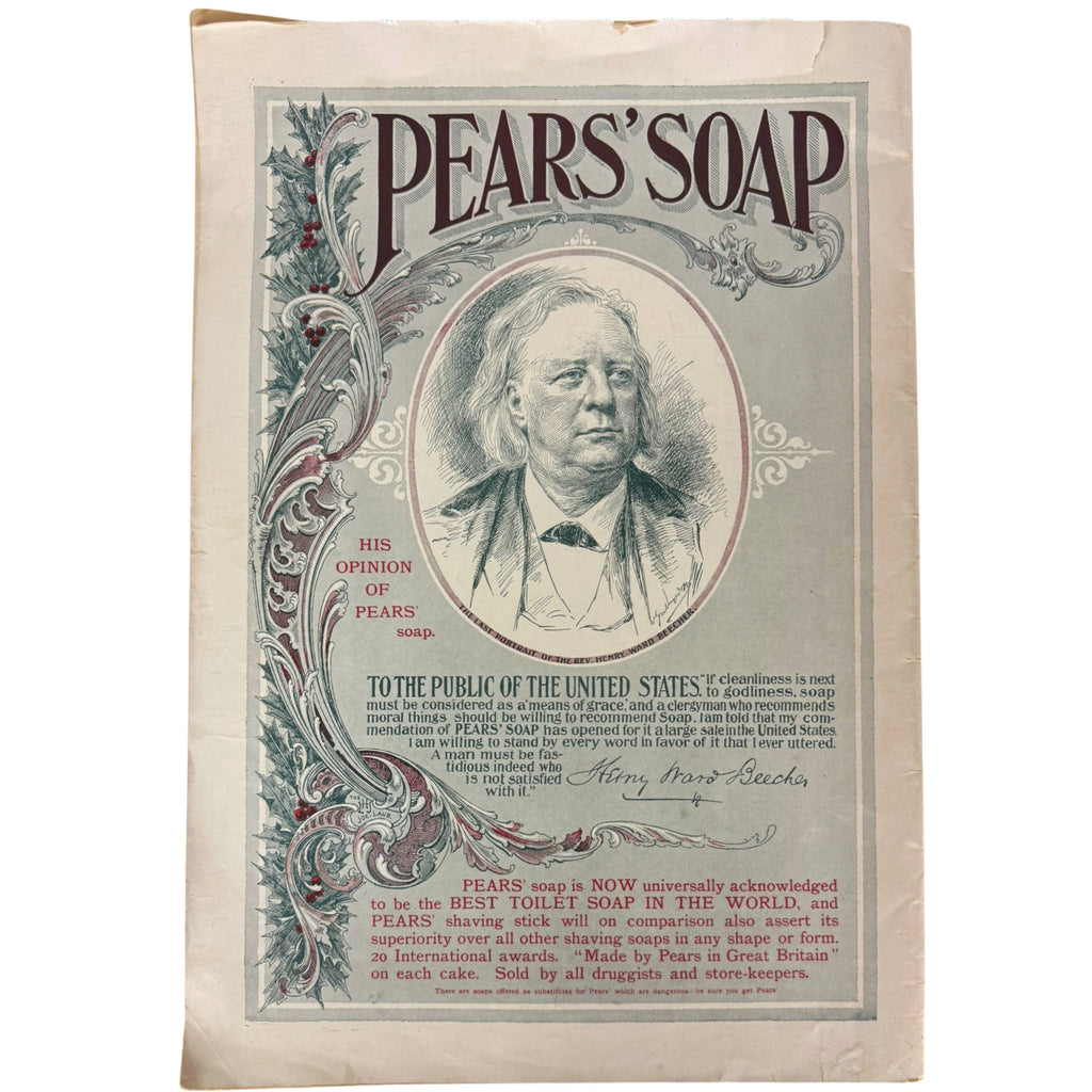 back cover of the 1895 Ladies Home Journal with Pears' Soap advertising card