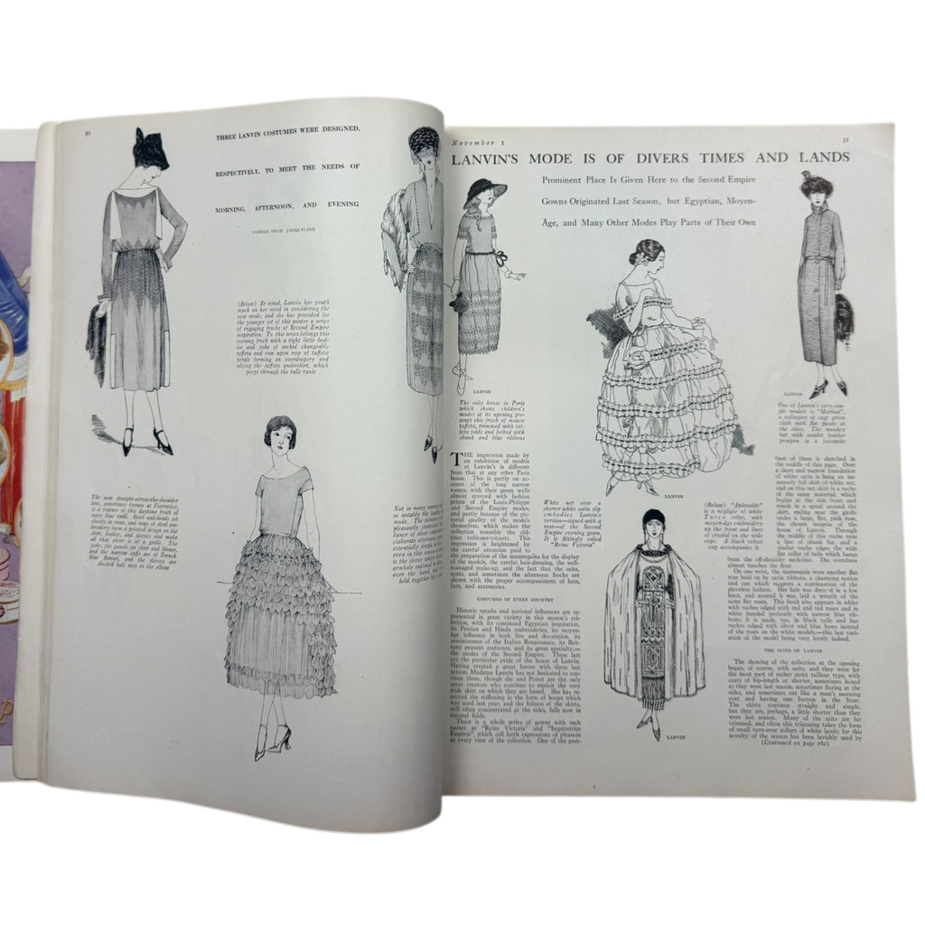 Vintage 1920 Vogue Magazine November 1 Winter Fashions Issue