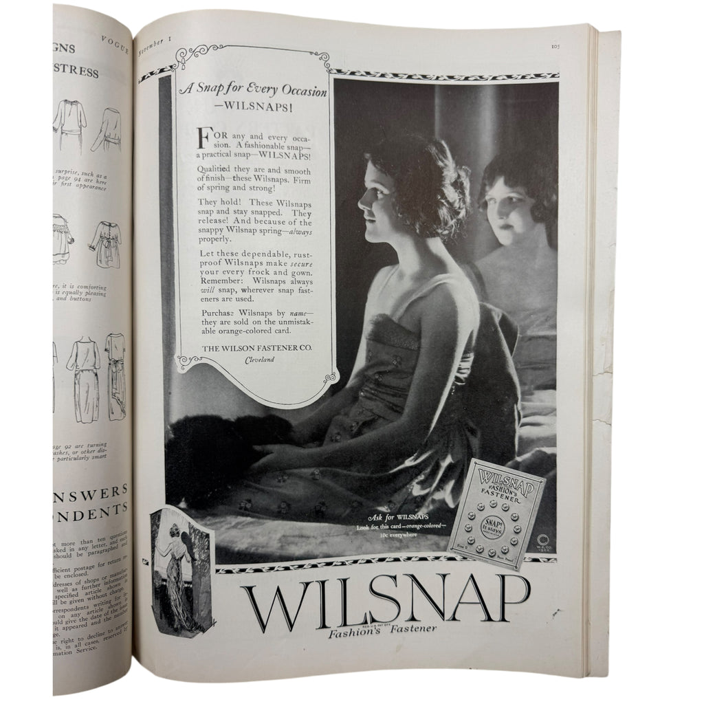 Vintage 1920 Vogue Magazine November 1 Winter Fashions Issue