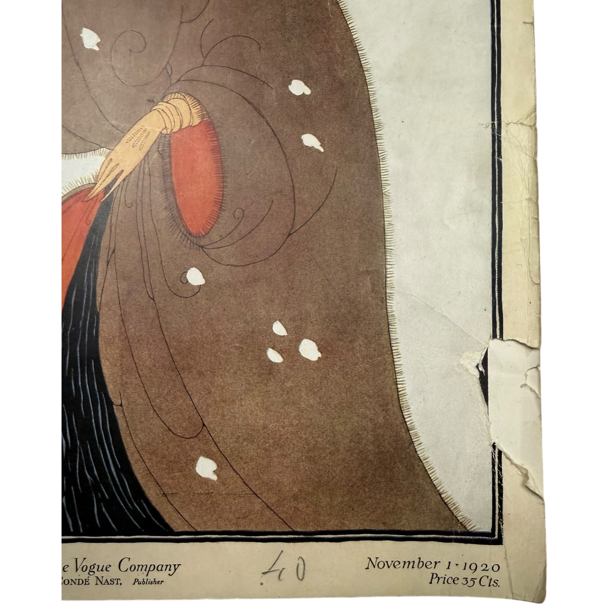 Vintage 1920 Vogue Magazine November 1 Winter Fashions Issue