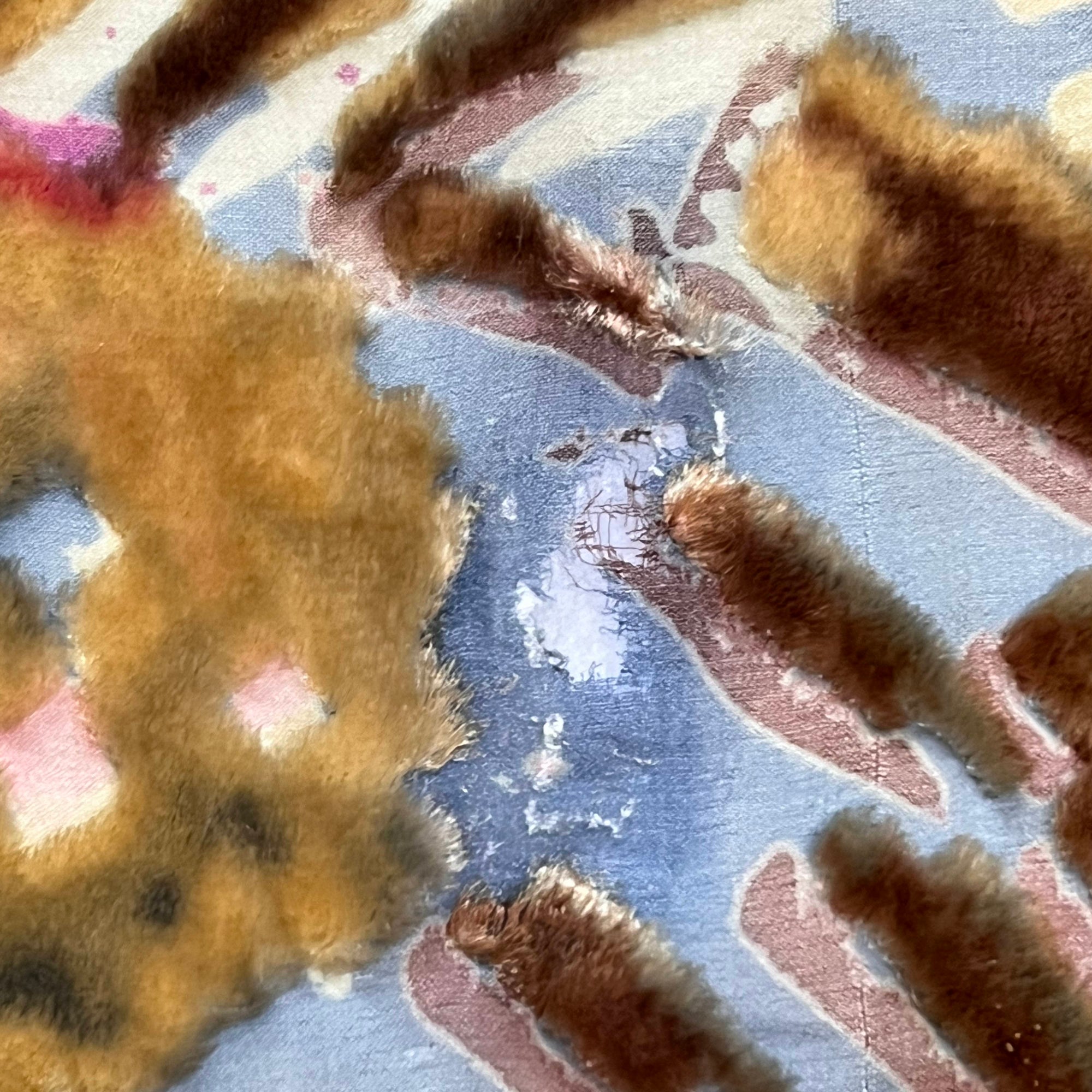 Vintage 1920s Shawl Silk Devore Velvet Floral Burnout