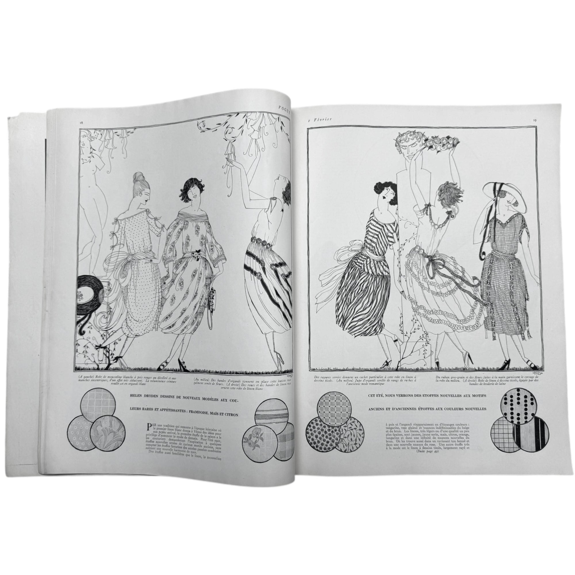 Vintage 1921 Vogue France February Issue Incomplete George W. Plank Cover