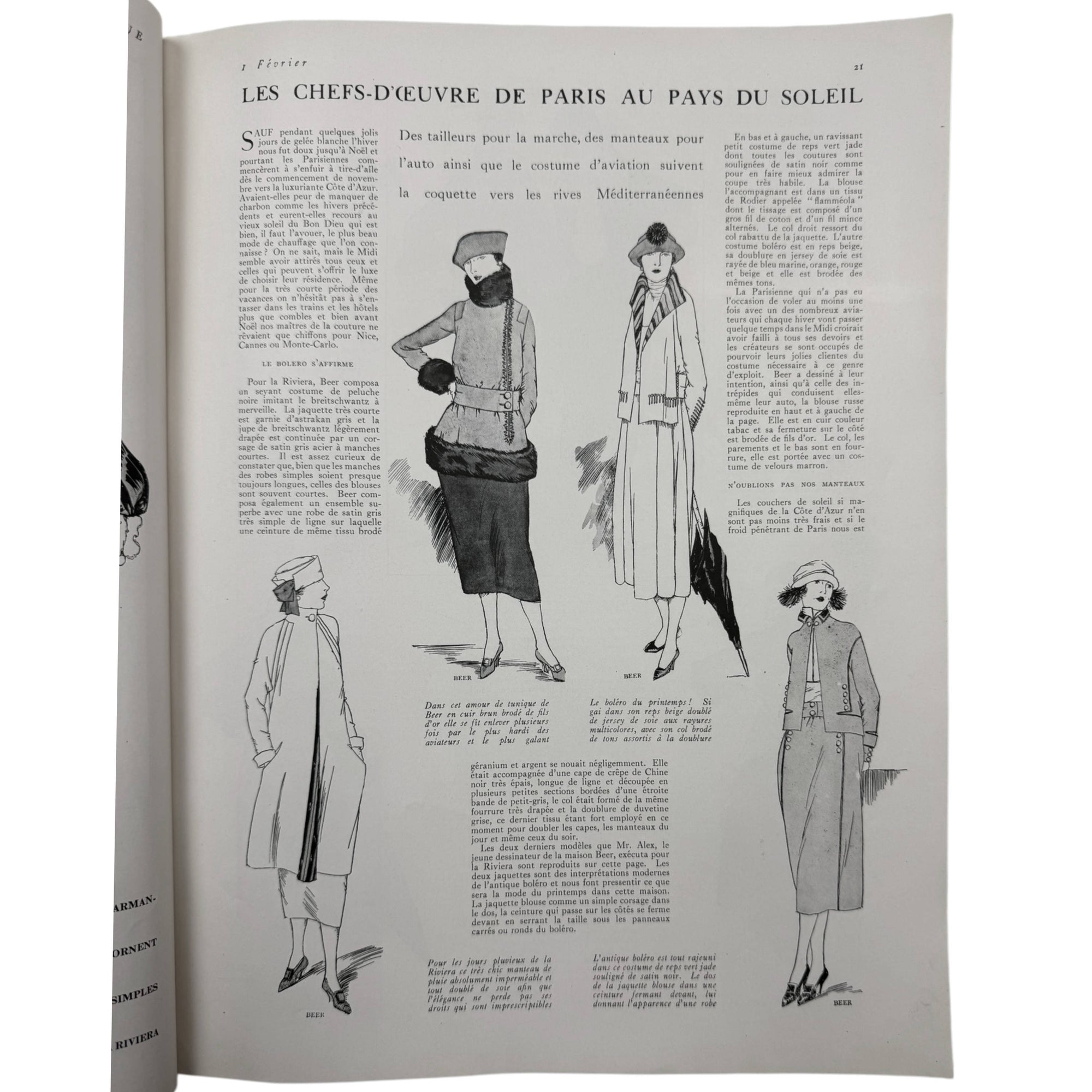 Vintage 1921 Vogue France February Issue Incomplete George W. Plank Cover