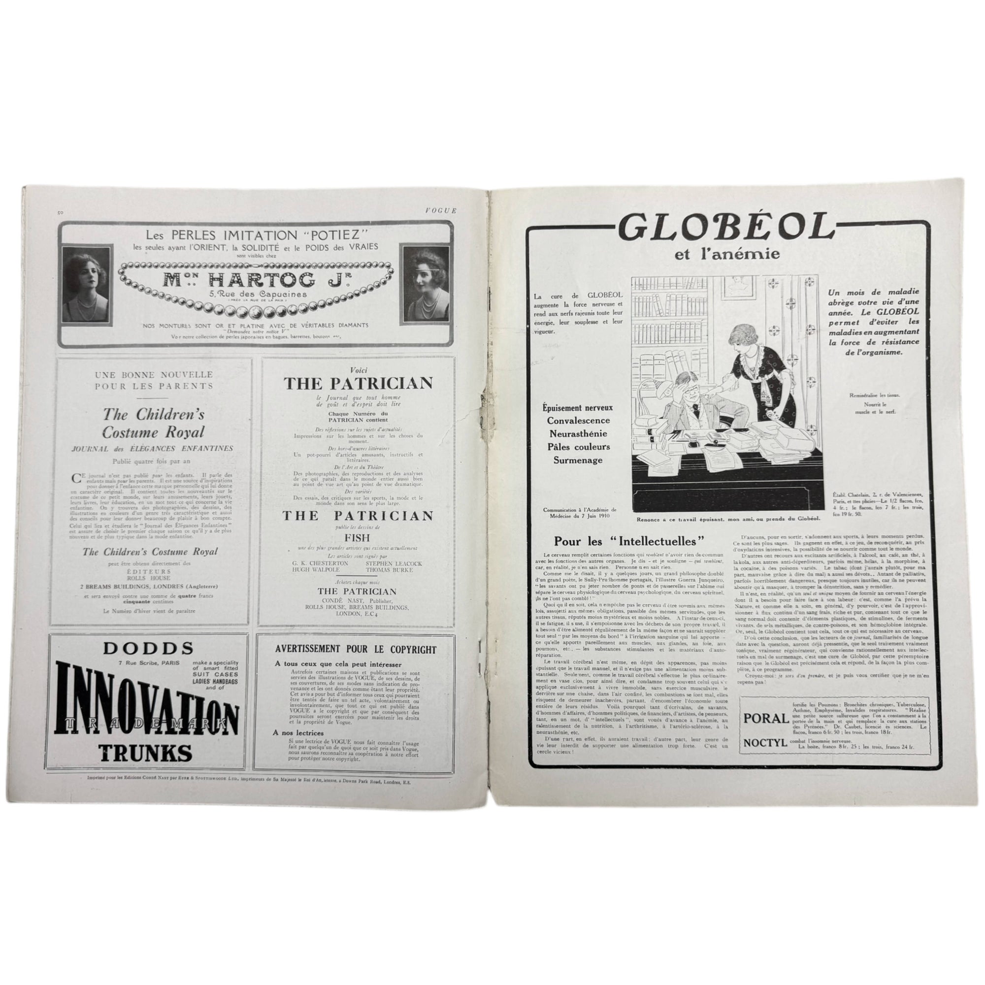 Vintage 1921 Vogue France February Issue Incomplete George W. Plank Cover