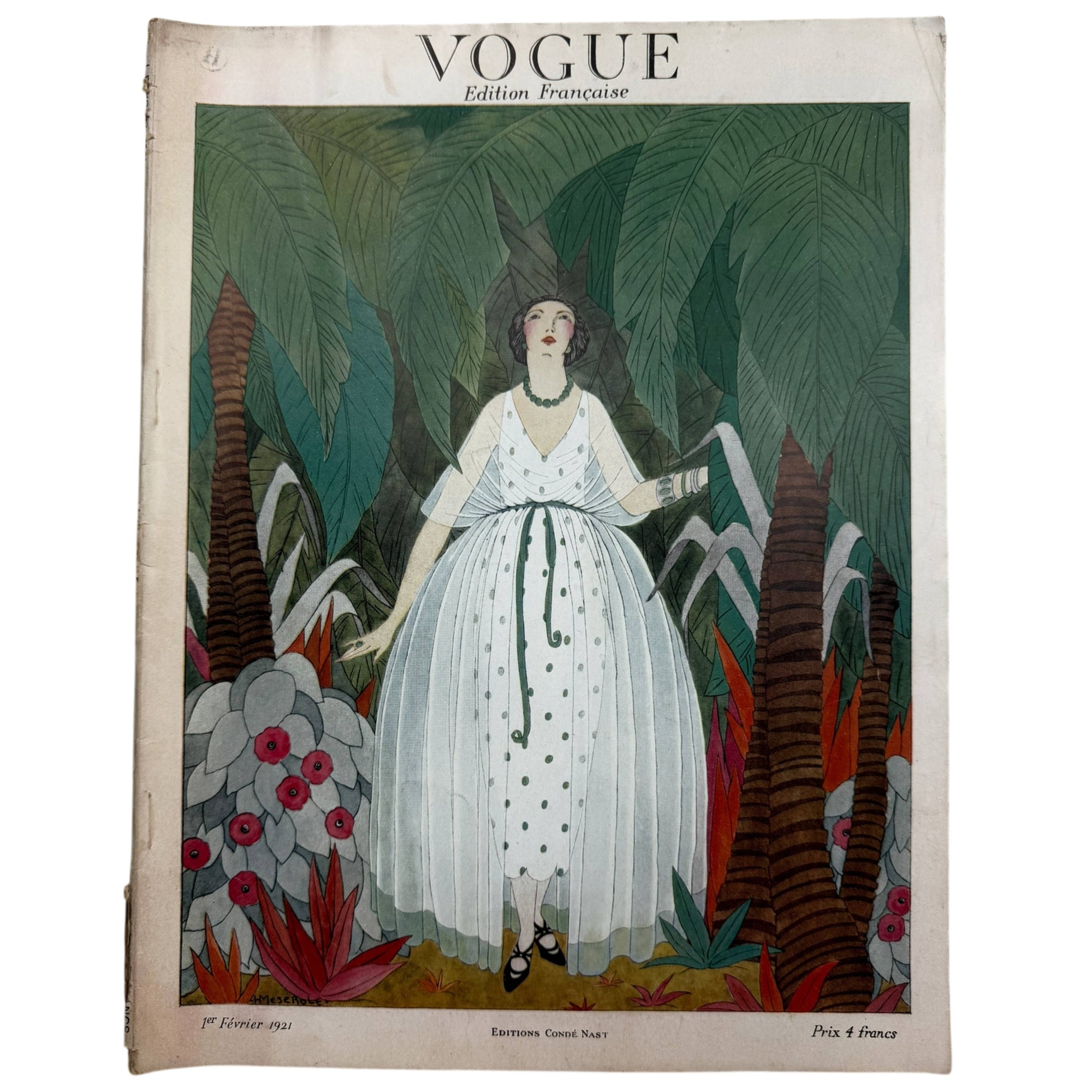 Vintage 1921 Vogue France February Issue Incomplete George W. Plank Cover