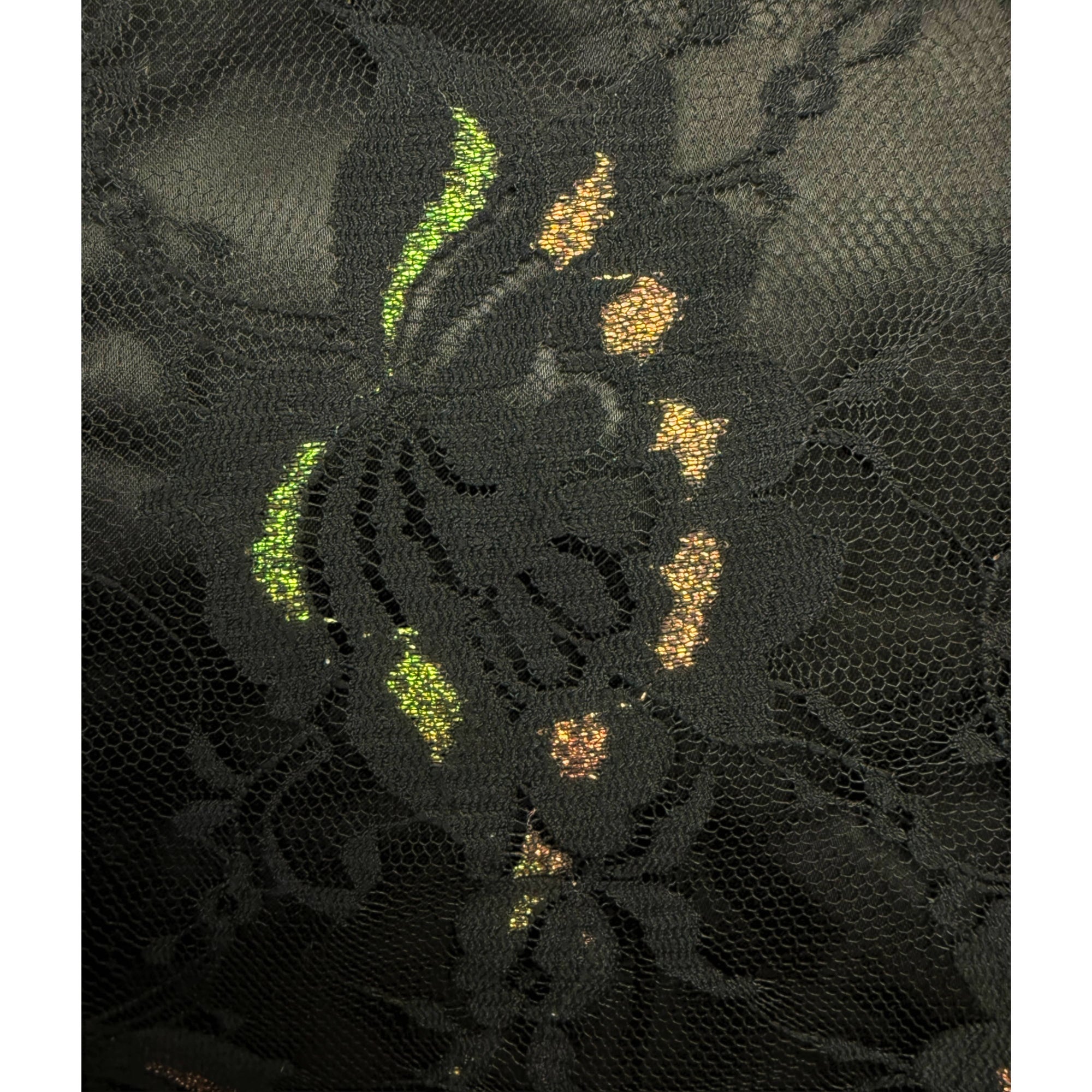 Vintage 1930s Style Evening Gown Black Chantilly Lace Size M