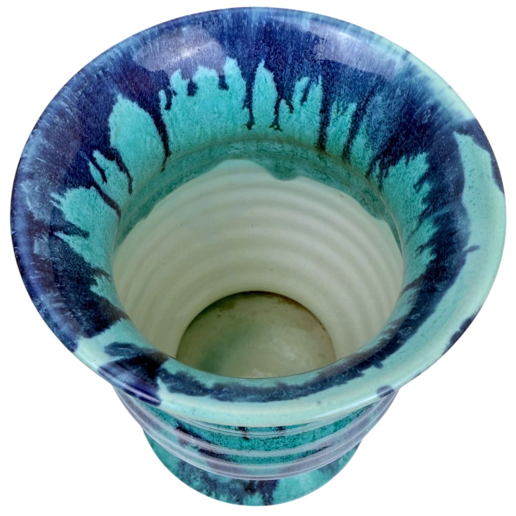 Art Deco 1930s Goebel Pottery Vase Rare Drip Glaze 7” Tall