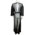 Vintage 1930s Evening Dress Black Silk Chiffon w Chain Belt
