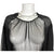 Vintage 1930s Evening Dress Black Silk Chiffon w Chain Belt