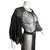 Vintage 1930s Evening Dress Black Silk Chiffon w Chain Belt