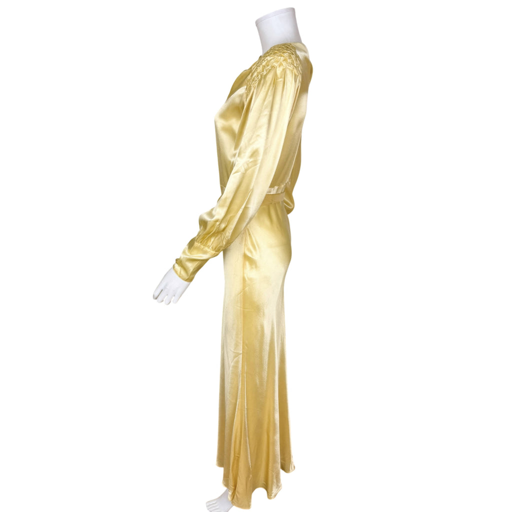 left side view of vintage 1930s Old Hollywood dress