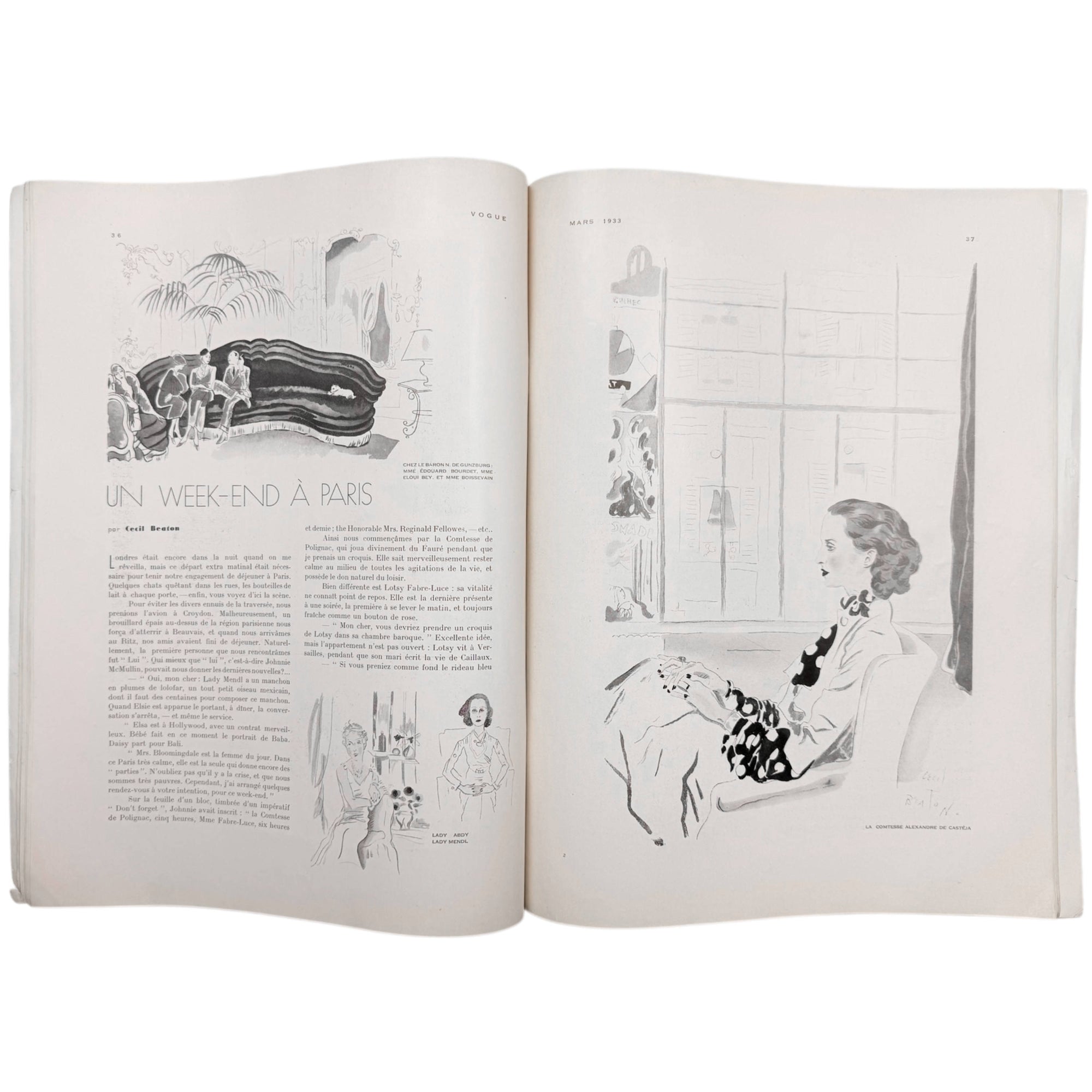 Vintage 1933 Vogue France Magazine March Spring Fashions Issue Eduardo Garcia Benito Cover