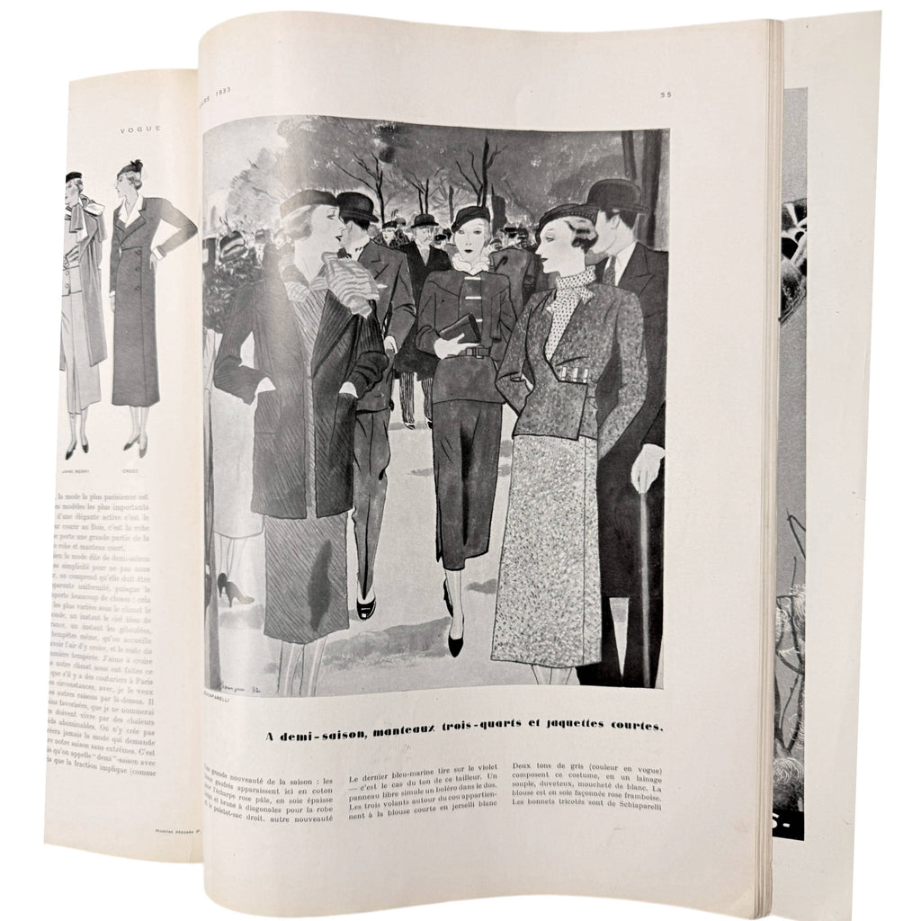 Vintage 1933 Vogue France Magazine March Spring Fashions Issue Eduardo Garcia Benito Cover