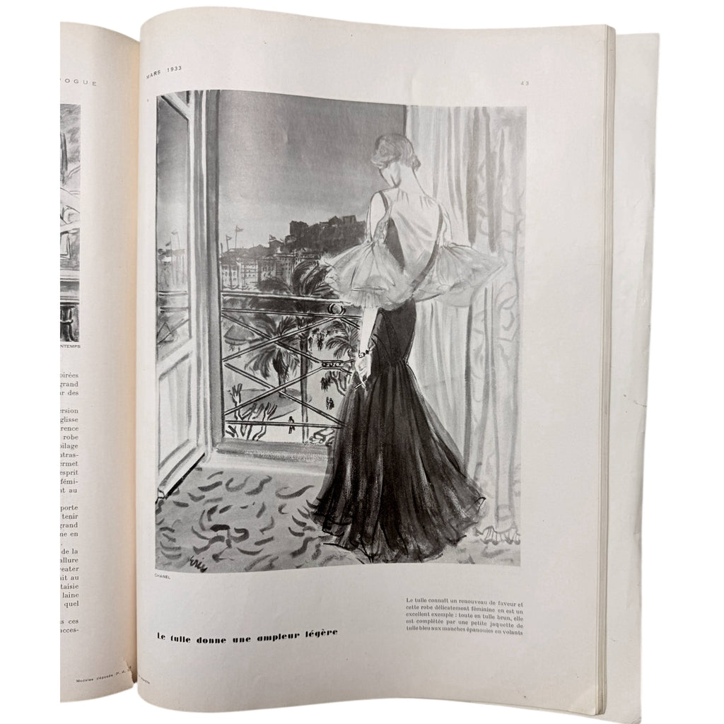 Vintage 1933 Vogue France Magazine March Spring Fashions Issue Eduardo Garcia Benito Cover