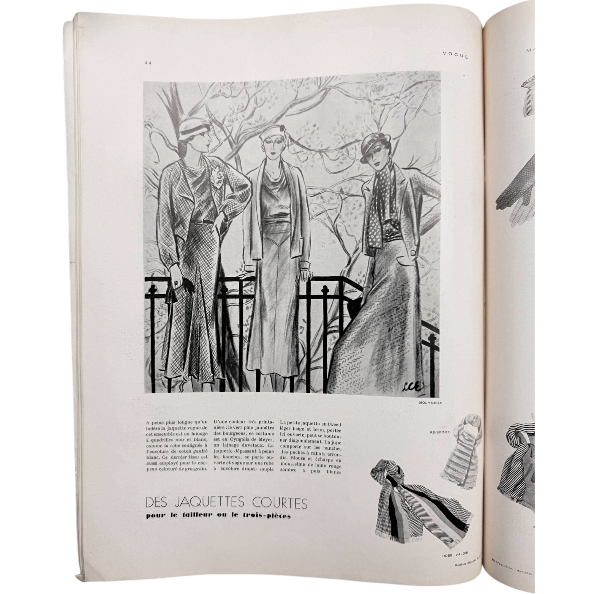 Vintage 1933 Vogue France Magazine March Spring Fashions Issue Eduardo Garcia Benito Cover