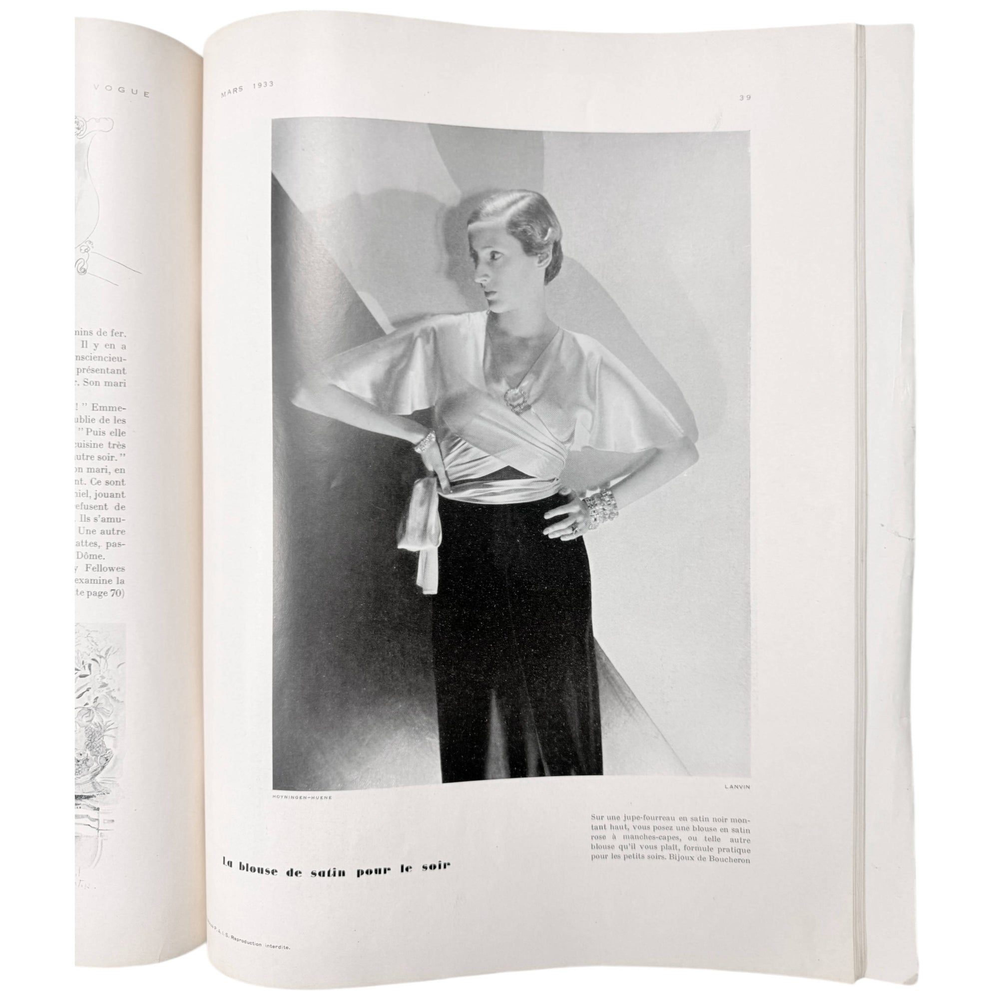 Vintage 1933 Vogue France Magazine March Spring Fashions Issue Eduardo Garcia Benito Cover