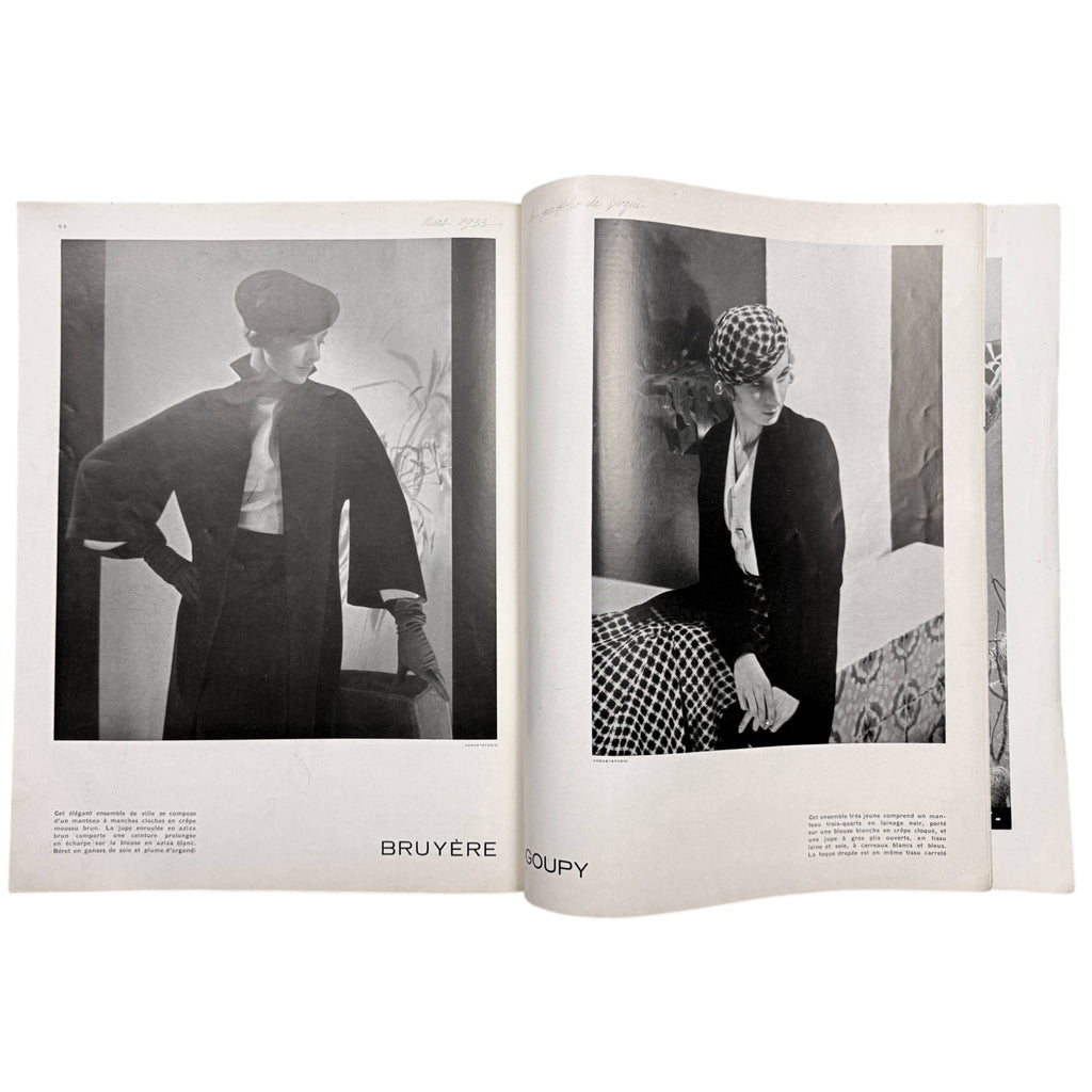 Vintage 1933 Vogue France Magazine March Spring Fashions Issue Eduardo Garcia Benito Cover