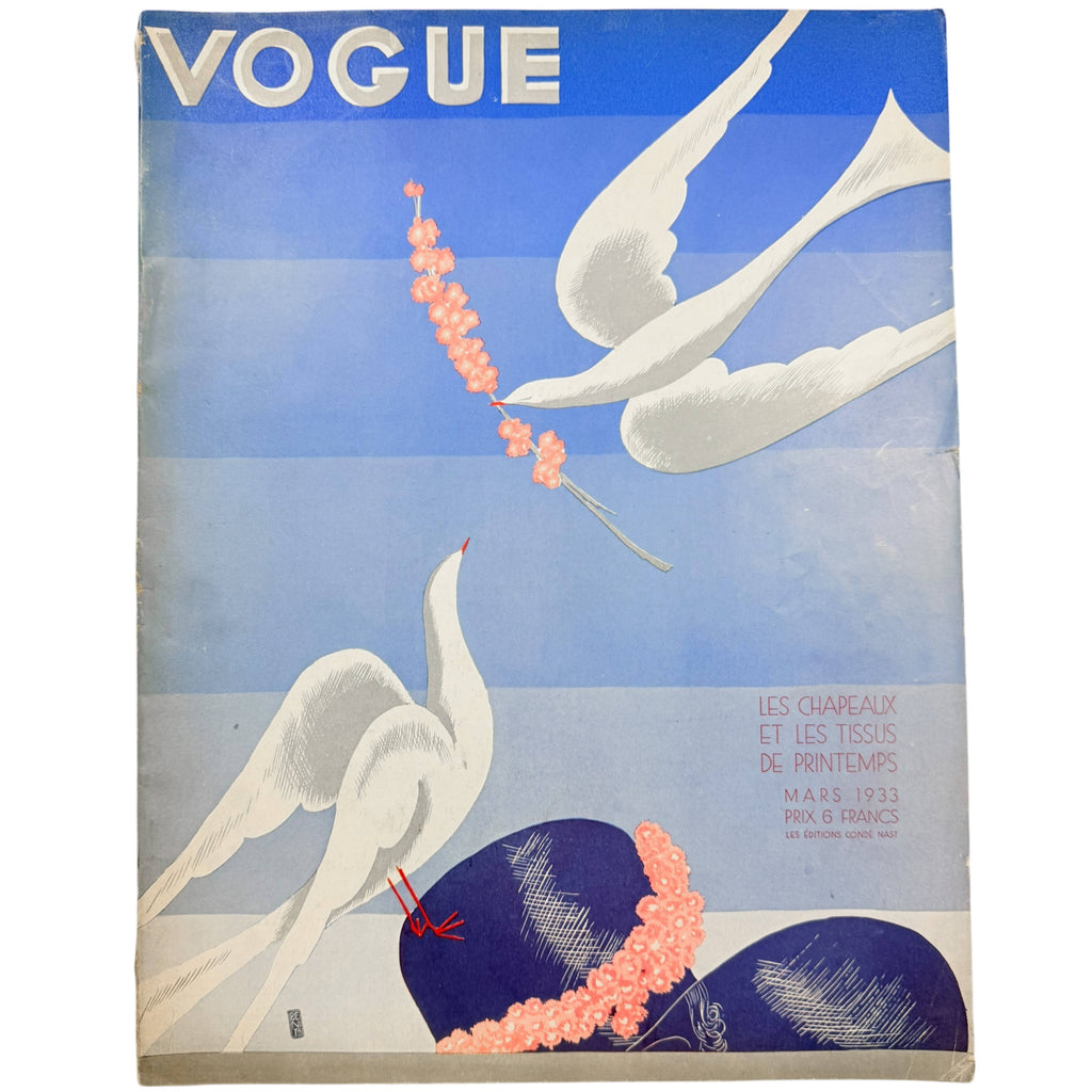 Vintage 1933 Vogue France Magazine March Spring Fashions Issue Eduardo Garcia Benito Cover