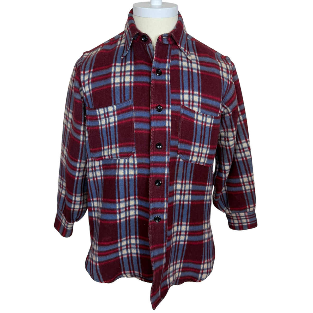 Vintage 1930s 1940s Cotton Flannel Plaid Shirt Gender Neutral 