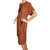 Vintage 1940s Dress Beaded Brown Rayon Crepe Size L