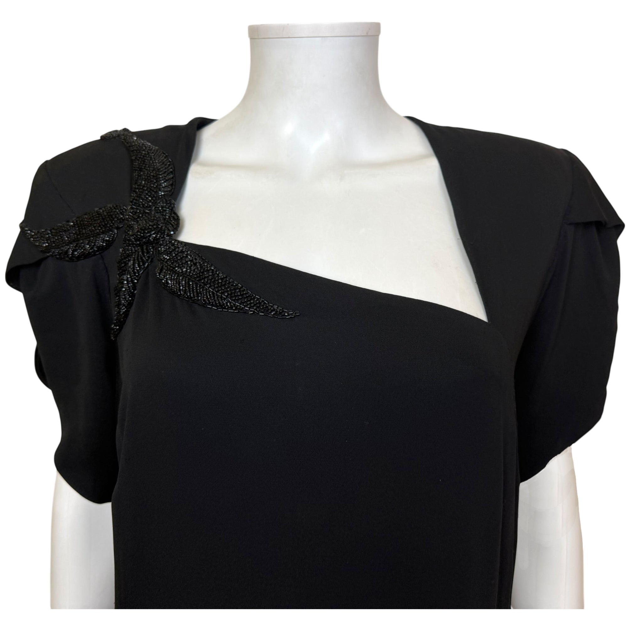Lillian Farrar Montreal evening dress with crystal bead embellishment