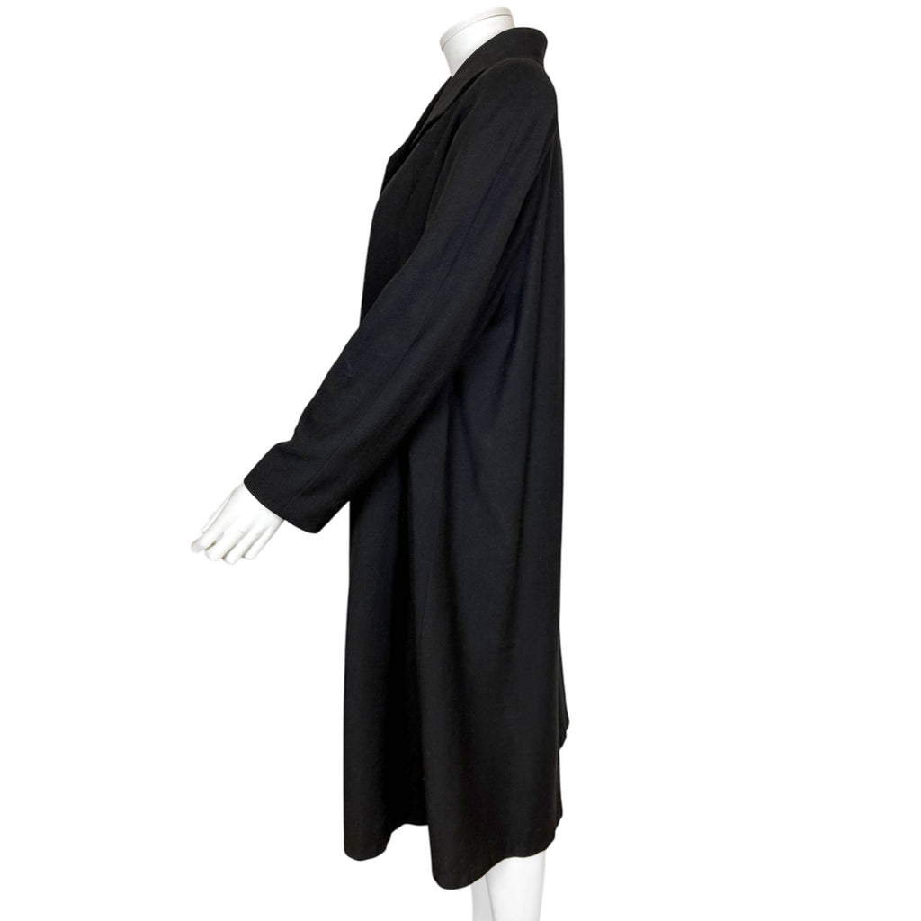 Vintage 1940s Swing Coat Black Wool Ladies Size L
