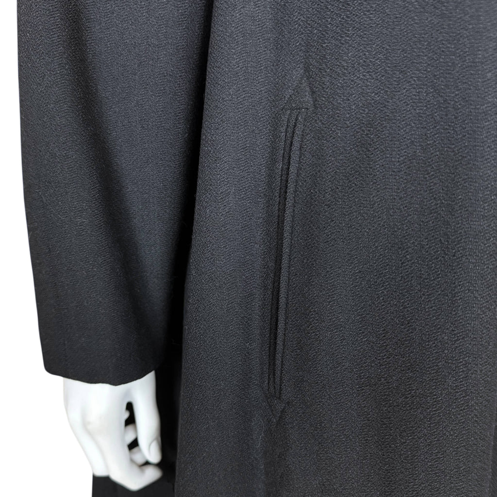 Vintage 1940s Swing Coat Black Wool Ladies Size L