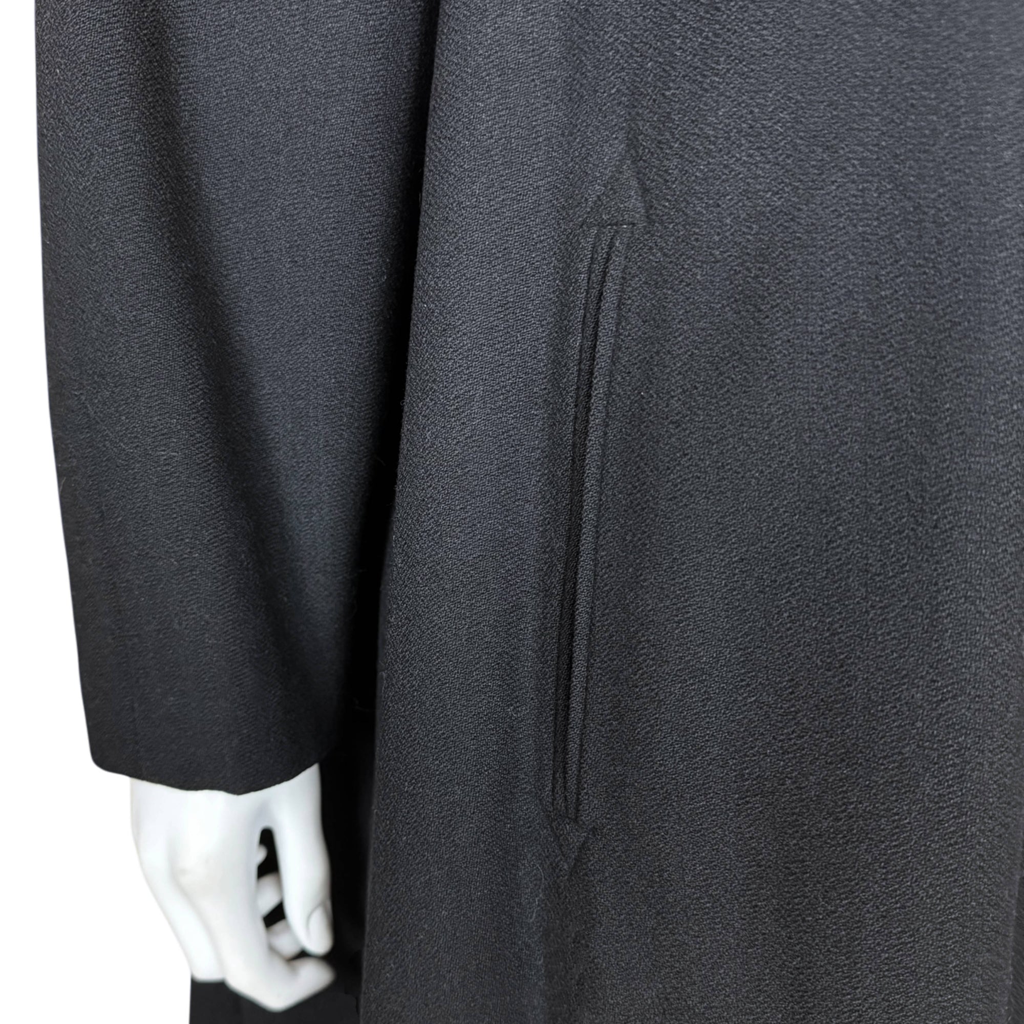 Vintage 1940s Swing Coat Black Wool Ladies Size L