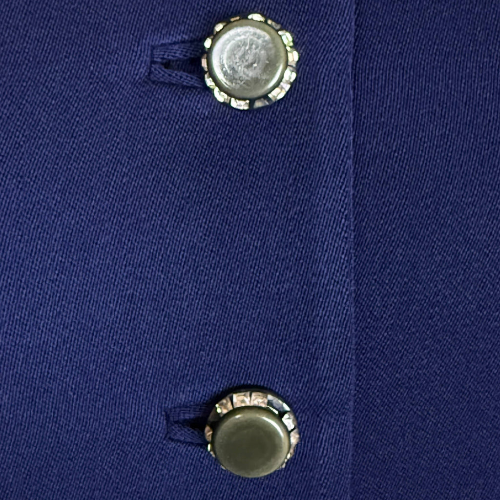 Vintage 1940s Skirt Suit Blue Wool Gabardine Size Medium 28”